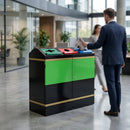 300 Litre Steel Recycling Bin with Hinged Lid and Drain Holes