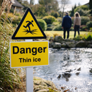 Danger Thin Ice Safety Signs – 1mm Rigid Plastic – Indoor/Outdoor Use