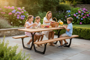 Heavy Duty Picnic Bench with Cast Iron Frame and Hardwood Slats - 2m Long, Ideal for Outdoor Use