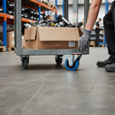 80mm Premium Braked Swivel Plate Castor with Blue Elastic