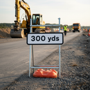 Premium 300 Yards Marker Sign for Road Work Warning - 725x275mm with Color Options