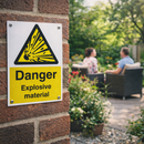 Danger Explosive Material Safety Sign – 1mm Rigid Plastic – Indoor/Outdoor Use