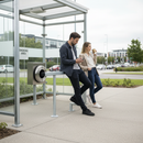 Premium Heavy Duty Perch Bench for Smoking Shelters and Walkways - Galvanized Steel Construction