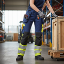 Premium Women's Hi-Vis Trousers with 4-Way Stretch, Holster Pockets and Ventilation for Ultimate Comfort