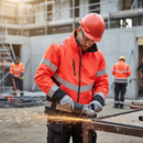 Premium Durable Hi-Vis Shell Jacket with Wind and Waterproof Fabric and Ventilation Features