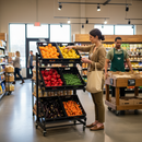 Premium Single Sided Mobile Fruit and Vegetable Display - 800mm with Lockable Castors and Shelving Options