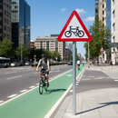 Premium Triangular Cycle Route Sign for Road Safety - Diagram 950 R2/RA2 for Cycle Route Crossings