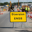 Premium Diversion Ends Sign 2702 - 1050x750mm for Road Safety Guidance - High-Quality Professional Grade for Industrial and Commercial Applications