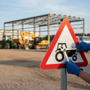 Premium Agricultural Vehicles Road Warning Sign - 553.1 for Low-Speed Tractor Crossings with Hazard Communication