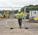 Premium Temporary Pedestrian Gate for Fencing - 1m x 2m with Sliding Latch and Clips for Enhanced Security