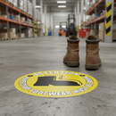 Premium Attention Protective Footwear Must Be Worn Floor Sign - Slip Resistant, Durable, High Visibility with Exceptional Adhesive Strength