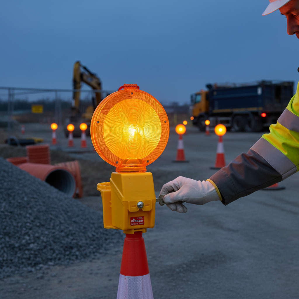 Premium Twin-Sided Hazard Warning Light with Cone Bracket and 360-Degr