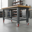 100mm Heavy Duty Braked Swivel Plate Castor Red Polyurethane