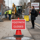 Professional Footpath Closed Sign for Cone Mounting - Durable, Scratch-Resistant Design with Reinforced Straps