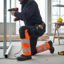 Heavy Duty Trousers With Holster Pockets - Dark Navy/Hi-Vis Orange