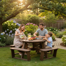 Premium Recycled Plastic Round Picnic Table - Weatherproof, Durable, and Contemporary Design for Outdoor and Indoor Use