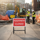 Professional Quick Fit 'Footpath Closed' Sign 600x450mm for Pedestrian Safety - High-Quality Professional Grade for Industrial and Commercial Appli...
