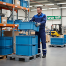 Premium Euro Containers - Blue - Robust and Stackable Design