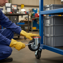 200mm Swivel Bolt Hole Castor with Rubber Tyre and Metal Centre