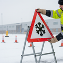 Premium Ice Warning Sign Face Dia. 554.2 - Cold Conditions Safety Alert for Road Users