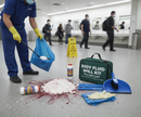 Premium Body Fluid Spill Kit with Disinfectant Powder in Green Zip Bag