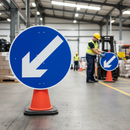 Premium Keep Left Cone Sign - Reversible, Scratch Resistant, and Lightweight for Road Safety