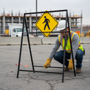Premium Rectangular Metal Road Sign Frame with Long Legs for Enhanced Visibility, 1050 x 450mm Dimensions
