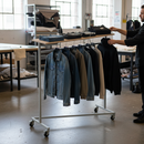 Premium Mobile Clothes Rail Display Stand with Z Base, 1610mm Tall and 1360mm Wide for Versatile Garment Organization