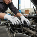 Premium White/Grey Nylon/Nitrile Dry Handling Gloves for Tough Tasks