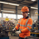 Premium Electric Arc Flash & Fire Retardant Hi Vis Orange Long Sleeved Polo Shirt with Reflective Transfers