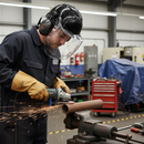 Heavy Duty Machinery Helmet with Ear Defenders & Full Face Visor Protection