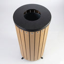Open Top Wood-Effect Steel Waste Bin 40 Litre 755mm (view 2)