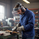 Premium Industrial Browguard Kit with Compact Face Shield and Ear Defenders for Maximum Protection