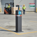 Premium Recycled Rubber Bollard with Reflective Strips for Enhanced Night Visibility and Steel Core Stability