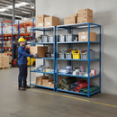 Premium Industrial Shelving - 2440mm High - 200kg Capacity - Steel - Blue Finish