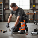Premium Heavy Duty Trousers with Kneepad Pockets - Dark Anthracite/Hi-Vis Orange