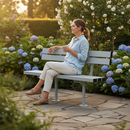 Premium Outdoor Mild Steel Bench Seat with Back for Parks and Playgrounds - Durable and Comfortable Seating Solution