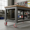 100mm Heavy Duty Swivel Plate Castor Red Polyurethane with Nylon Centre