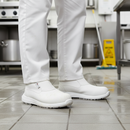 Premium Lace-Free Safety Boot with Composite Toe and Water-Repellent Upper for Hospitality and Chemical Manufacturing Use