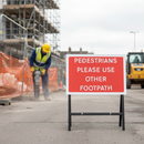 Premium Quick Fit Pedestrian Safety Sign 600x450mm - Reflective Plastic for Public Spaces