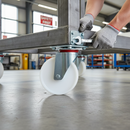 160mm Heavy Duty Swivel Plate Castor with White Nylon Wheel