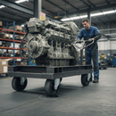 200mm Premium Heavy Duty Fixed Plate Castor with Black Elastic Tyre