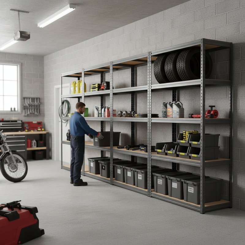 Heavy Duty Garage Shelving Unit - 2130mm High - 200/280kg Capacity - Grey