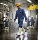 Premium Heavy Duty Safety Wellingtons with Steel Toe Cap, Slip-Resistant Sole, and Thermal Insulation for Food Industry Use