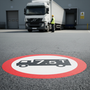 Professional Preformed Thermoplastic Road Marking for Goods Vehicles Prohibited Signs - Easy Application and Non-Slip Design