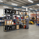 3x Heavy Duty Shelving Units - 2130mm High - 200/280kg Capacity - Grey