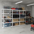 Premium Metal Garage Shelving - 1800mm High - 90/130kg Capacity - White