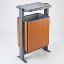 Recycled Plastic Wood Effect Litter Bin 75 Litre with Tilt System (view 2)