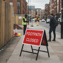 Professional Quick Fit 'Footpath Closed' Sign 600x450mm for Pedestrian Safety - High-Quality Professional Grade for Industrial and Commercial Appli...