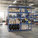 Premium Industrial Shelving - 1800mm High - 200/280kg Capacity - Blue